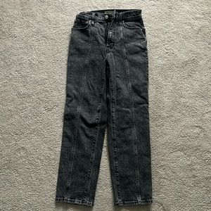 madewell perfect vintage straight jean in washed black